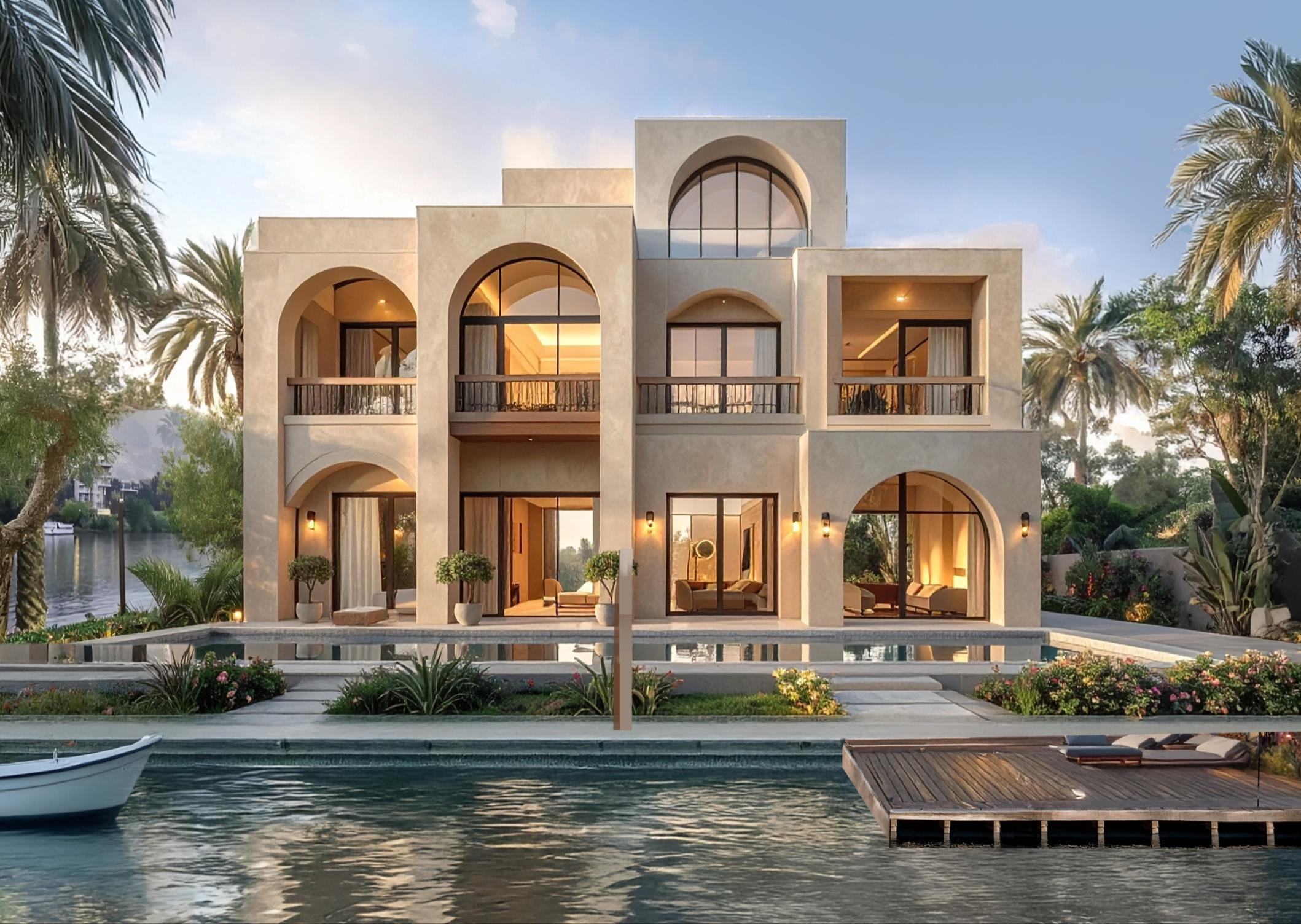 مجمع فيلات فاخر مع إطلالة مائية شاملة