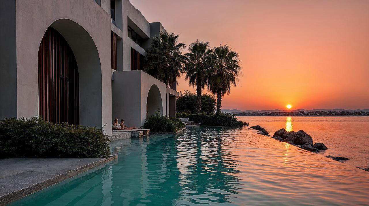 جريان بالم هيلز - منظر غروب خلاب مع المسبح والفيلا